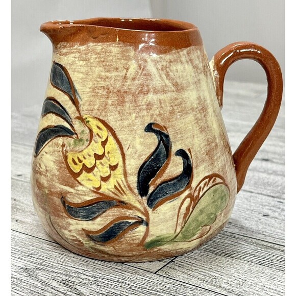 Wilder Redware CREAMER & SUGAR BOWL WITH LID Modern Farmhouse*Tiny Flaw Boho - Picture 4 of 16